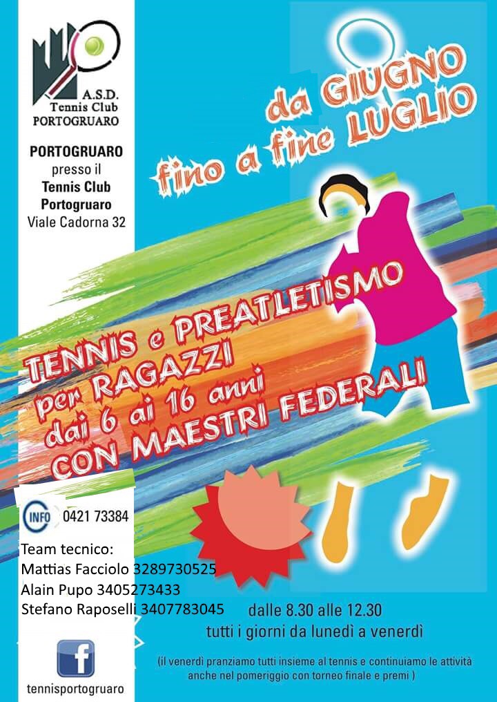 Tennis e preatletismo estate 2017